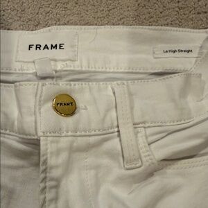 Frame Le High Straight Denim Women's White Jeans